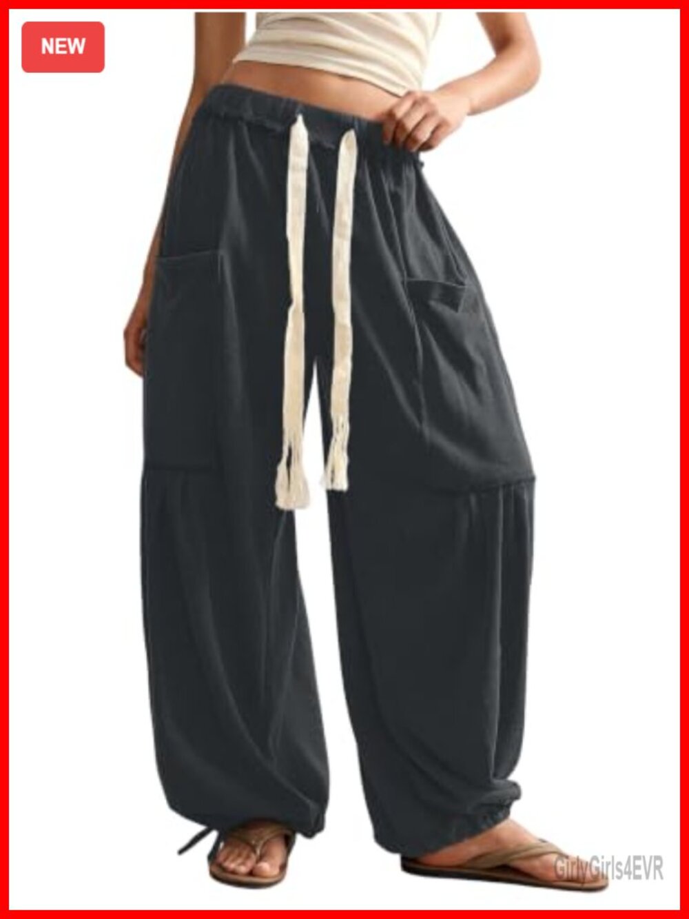 SOLY HUX Womens Boho Harem Pants Baggy Sweatpants with Pockets